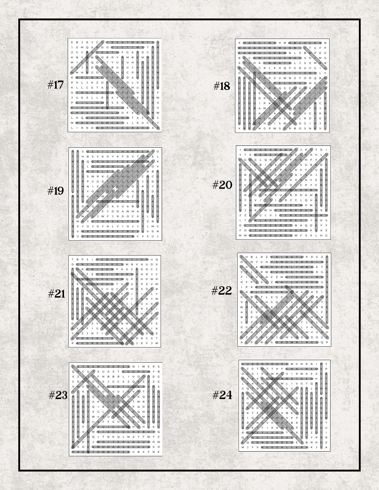 Haunted Word Search Solutions