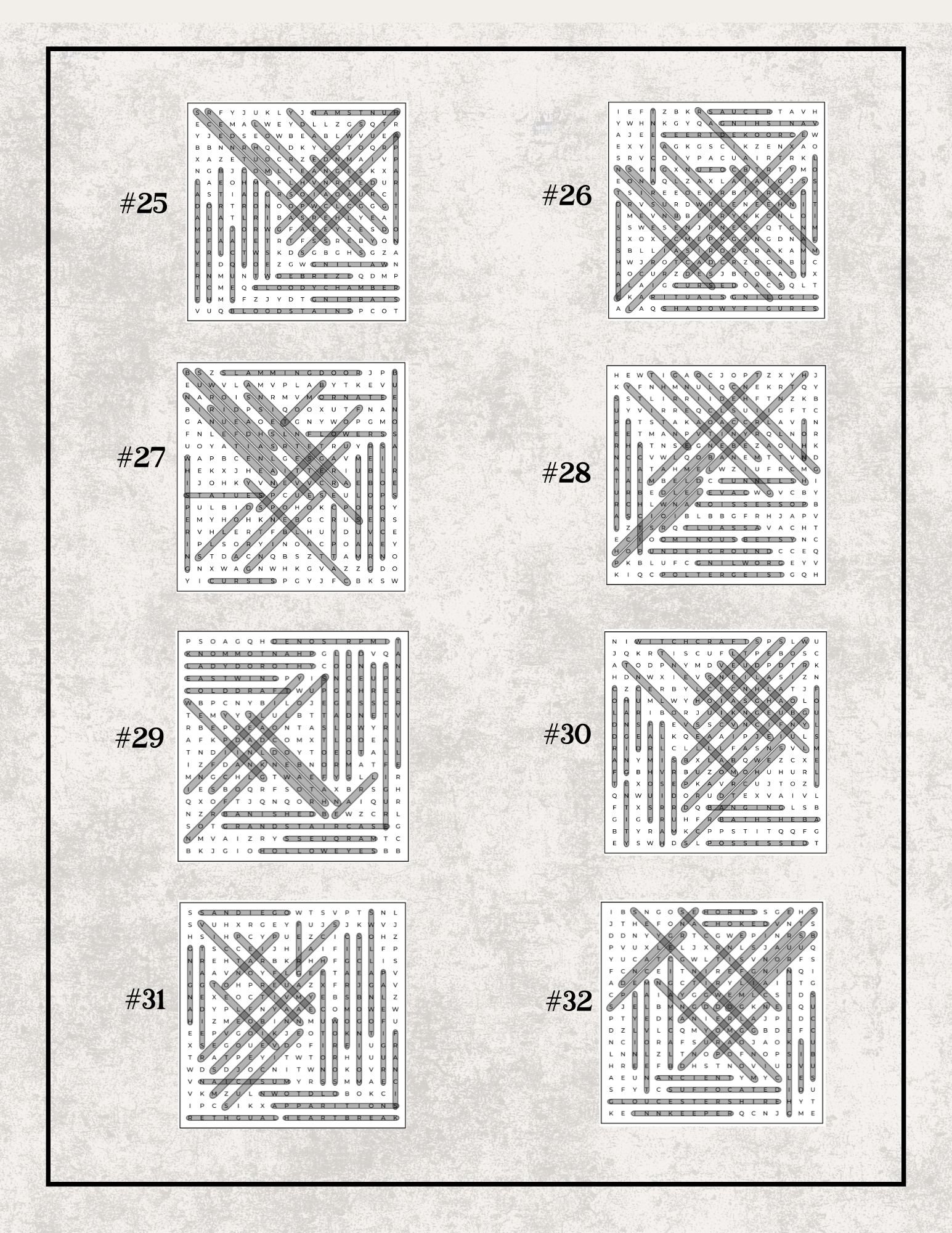Haunted Word Search Solutions
