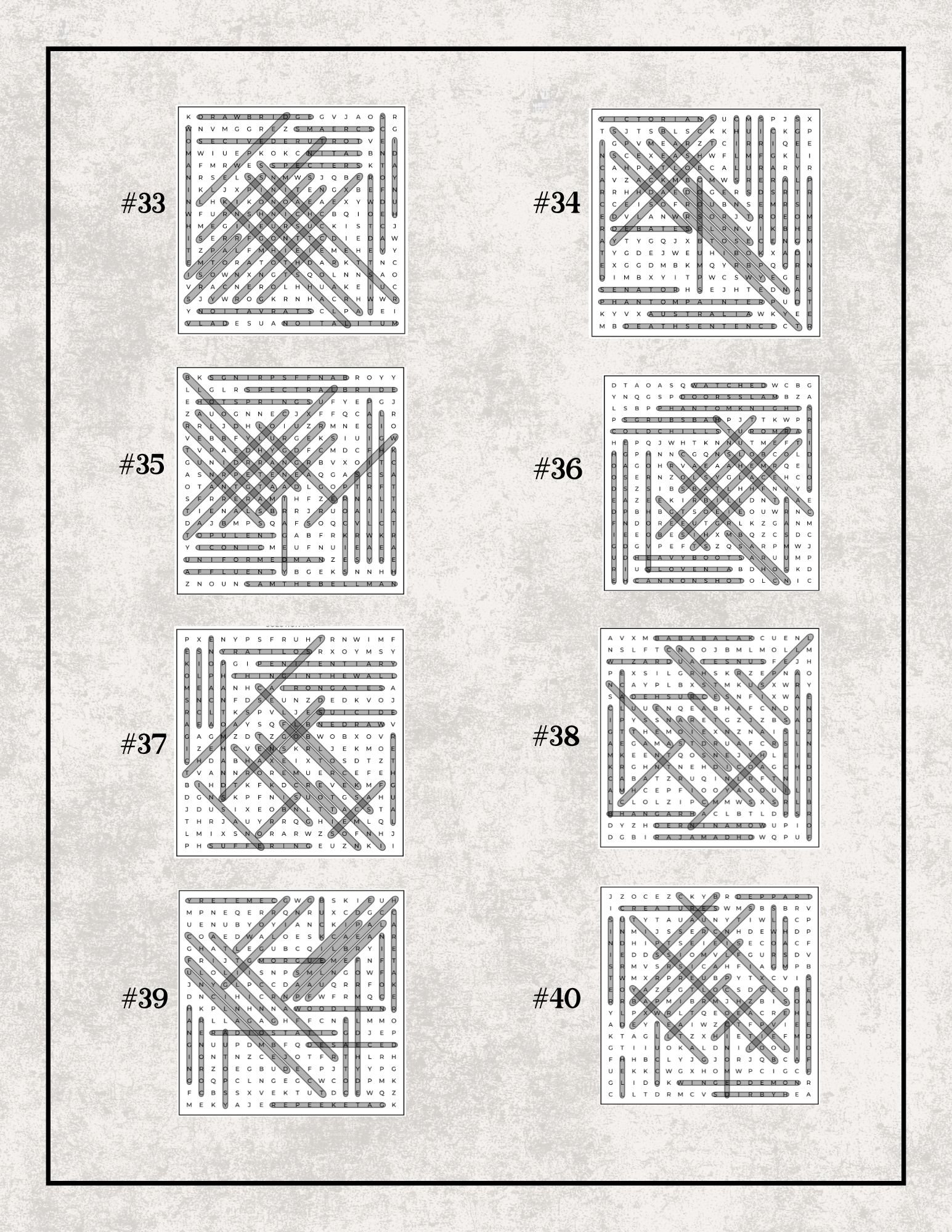 Haunted Word Search Solutions
