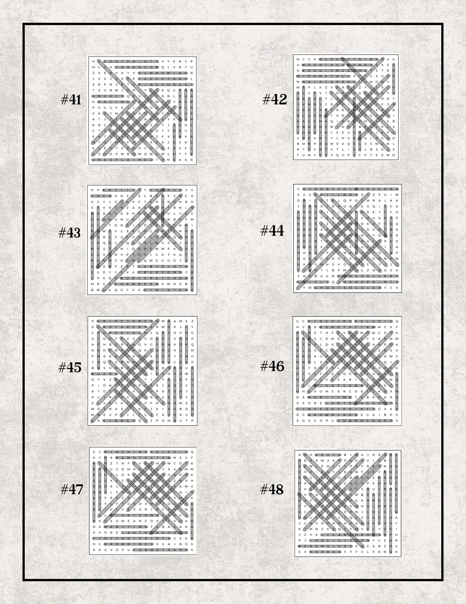 Haunted Word Search Solutions