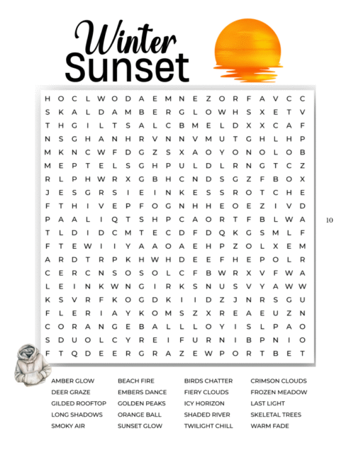 sample winter word search
