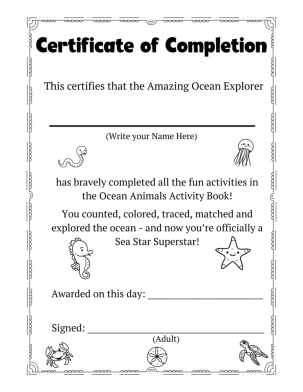 Certification of completion