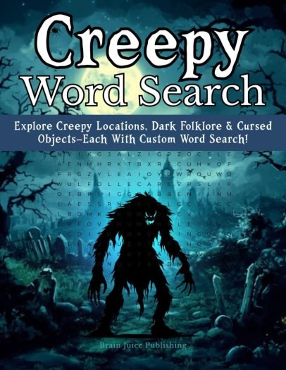 creepy word search cover only